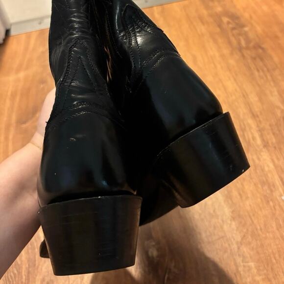 Lucchese Leather Embroidered Western Cowboy Boots Black Size 9 D70457 Men main image 8
